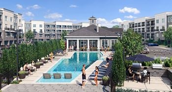 Resort-style pool with sun shelf